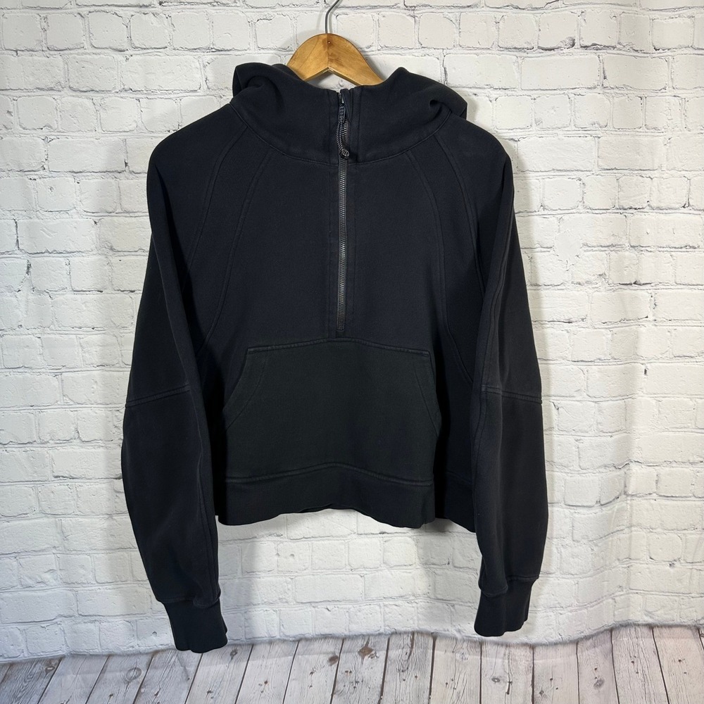Lululemon Scuba Oversized Half Zip Hoodie XL/XXL Black CAA Sports Logo Pullover